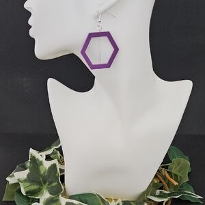 BTS 💜 Vibrant Purple Geometric Statement Earrings